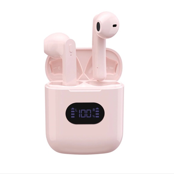 New True Wireless Stereo T12 Pro Pastel Pink Wireless Earbuds - Picture 1 of 6